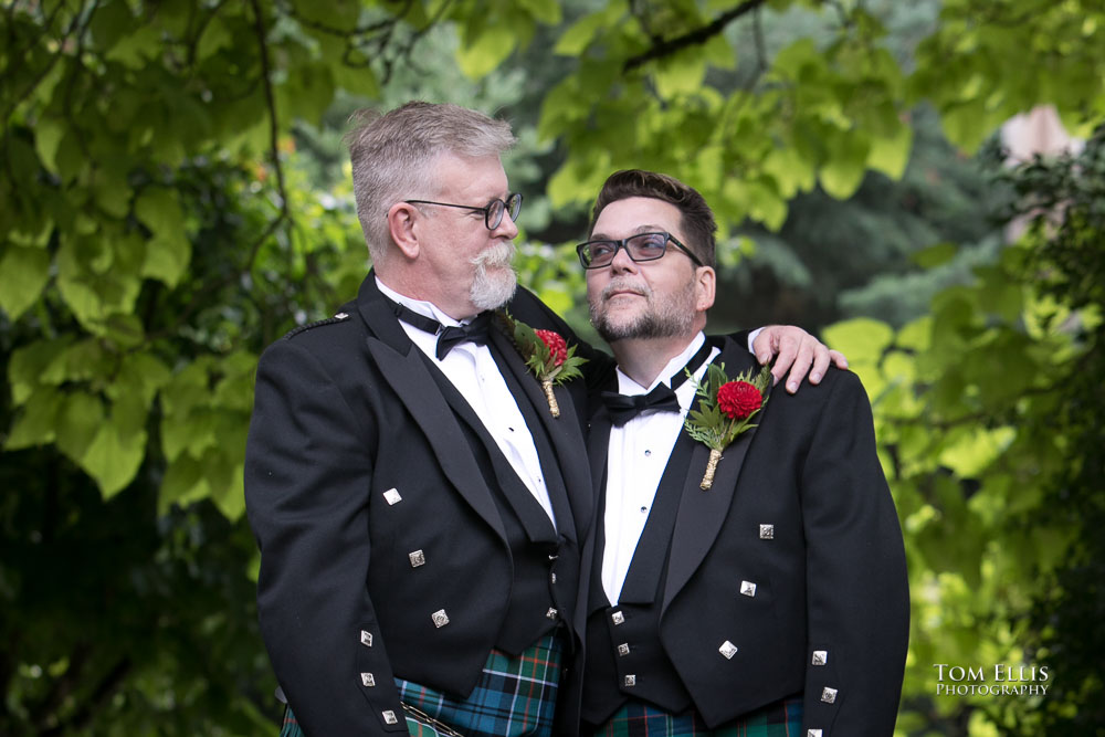 The two grooms. Sensational Seattle same-sex LGBTQ wedding. Tom Ellis Photography, Seattle Wedding Photographer