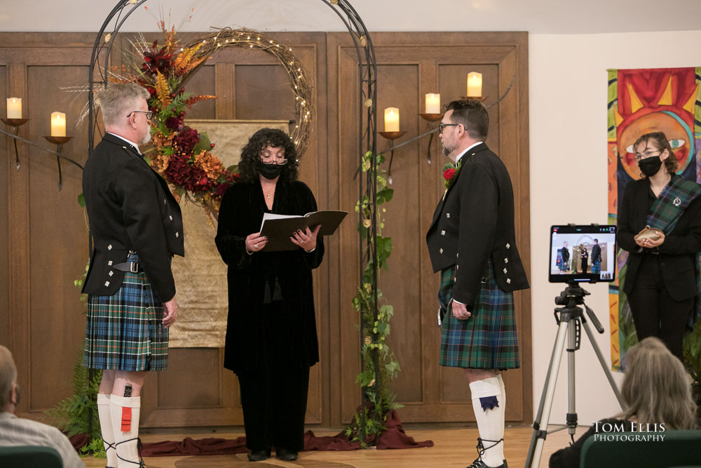 The wedding ceremony. Sensational Seattle same-sex LGBTQ wedding. Tom Ellis Photography, Seattle Wedding Photographer