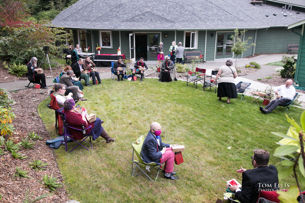 The reception picnic. Sensational Seattle same-sex LGBTQ wedding. Tom Ellis Photography, Seattle Wedding Photographer