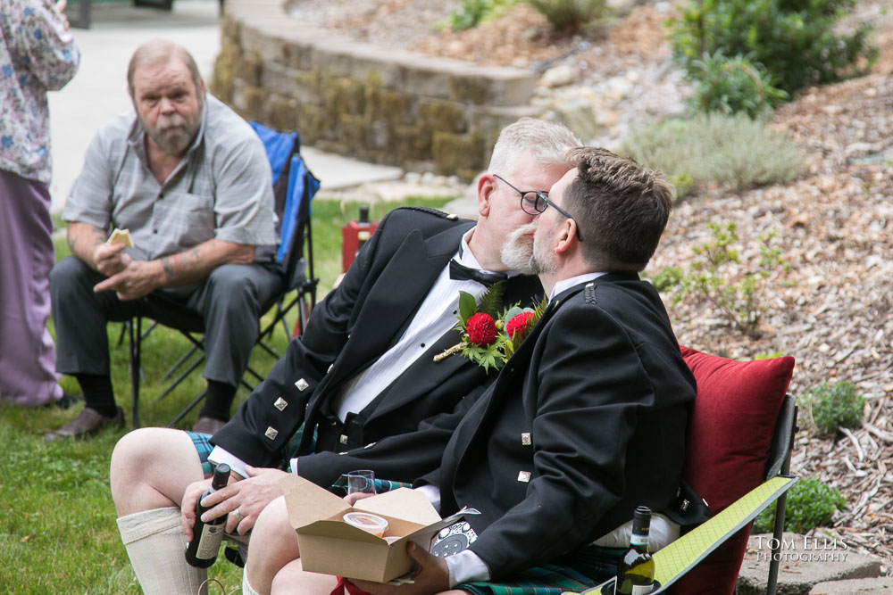 The reception picnic. Sensational Seattle same-sex LGBTQ wedding. Tom Ellis Photography, Seattle Wedding Photographer