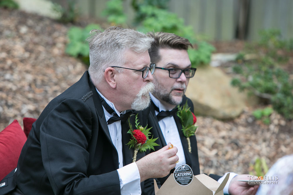 The reception picnic. Sensational Seattle same-sex LGBTQ wedding. Tom Ellis Photography, Seattle Wedding Photographer