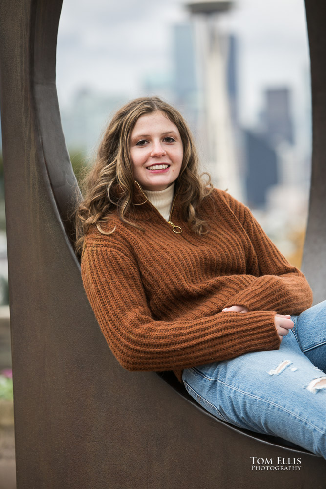 High school senior photo session with Rachel at Kerry Park and the Seattle Center. Tom Ellis Photography, Seattle senior photographer