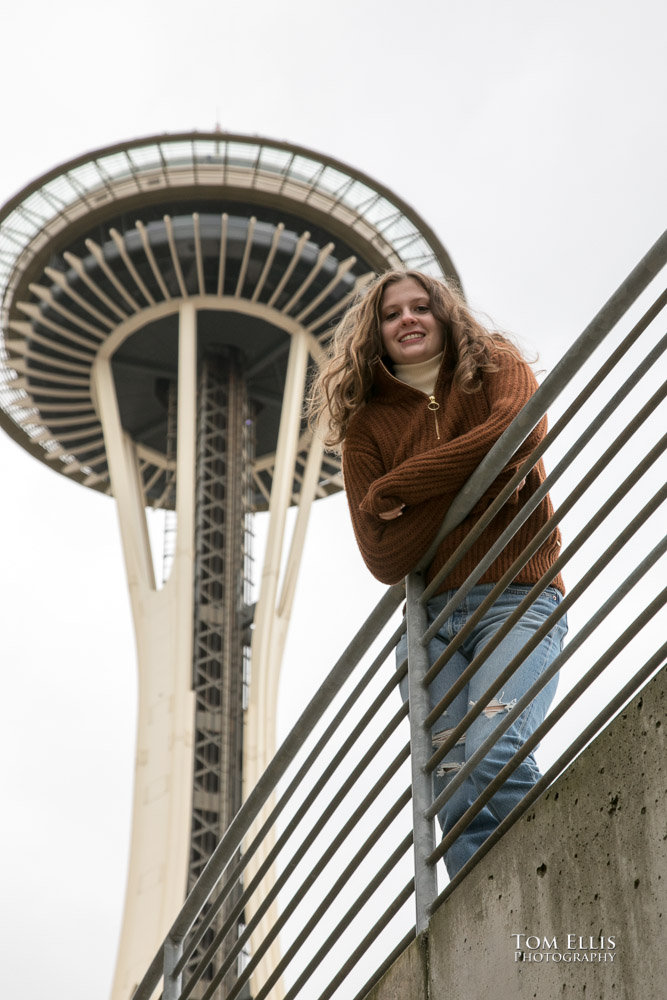 High school senior photo session with Rachel at Kerry Park and the Seattle Center. Tom Ellis Photography, Seattle senior photographer