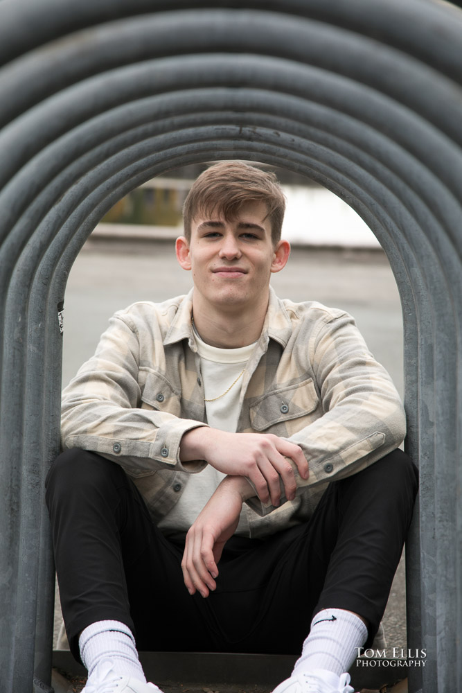 Gunnar during his senior photo session at the U of Washington campus. Tom Ellis Photography, Seattle senior photographer