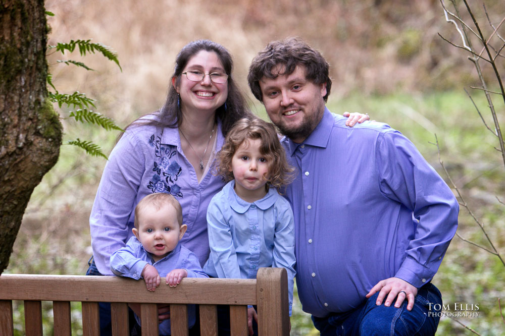 Seattle family photo session at the Bellevue Botanical Garden. Tom Ellis Photography, Seattle family photographer