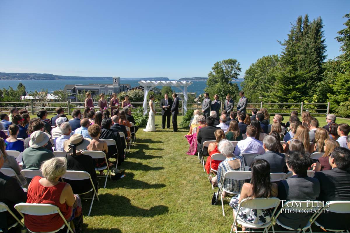 Wedding ceremony of Sarah and Jacob at Rose Hill Community Center. Tom Ellis Photography, Seattle wedding photographer
