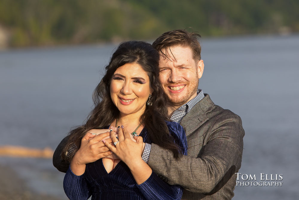 Gezeel and Dustin at Discovery Park and Kerry Park during our Seattle engagement photo session. Tom Ellis Photography, Seattle engagement photographer