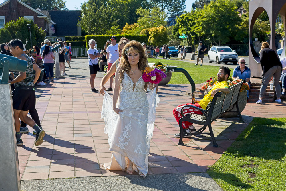 Ted and Alicia's wedding ceremony at Palisade in Seattle. Tom Ellis Photography, Seattle wedding photographer