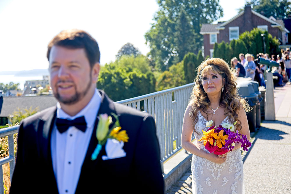 Ted and Alicia's wedding ceremony at Palisade in Seattle. Tom Ellis Photography, Seattle wedding photographer