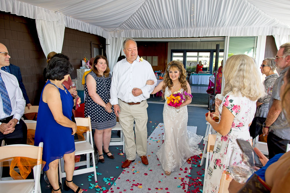 Ted and Alicia's wedding ceremony at Palisade in Seattle. Tom Ellis Photography, Seattle wedding photographer