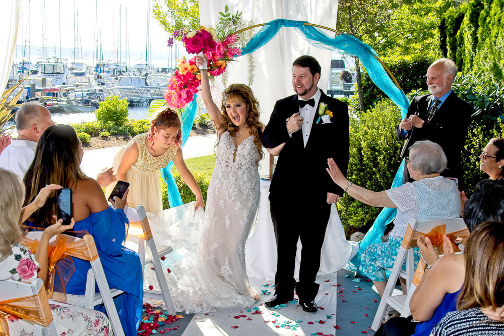 Ted and Alicia's wedding ceremony at Palisade in Seattle. Tom Ellis Photography, Seattle wedding photographer