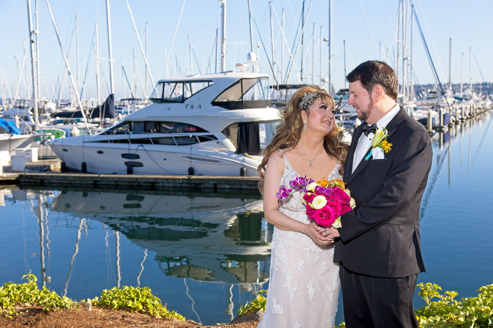 Ted and Alicia's wedding ceremony at Palisade in Seattle. Tom Ellis Photography, Seattle wedding photographer