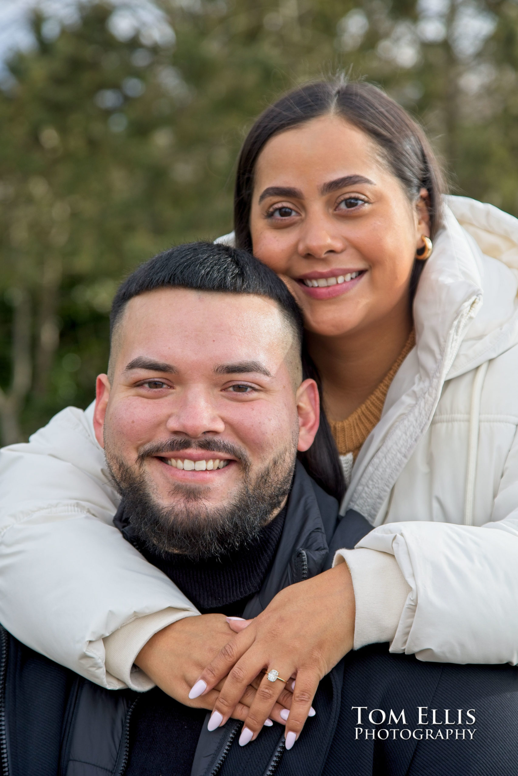 Surprise wedding proposal at Kerry Park in Seattle.