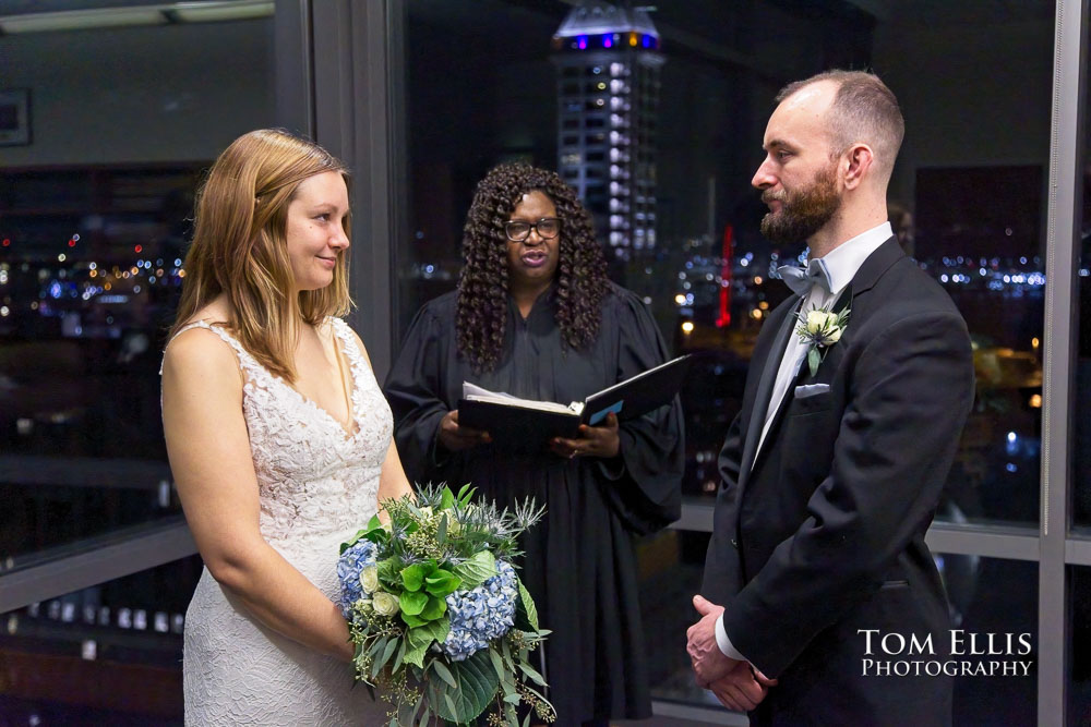 Destiny and Myles had an elopement wedding at the Seattle Courthouse. Tom Ellis Photography, Seattle elopement photographer