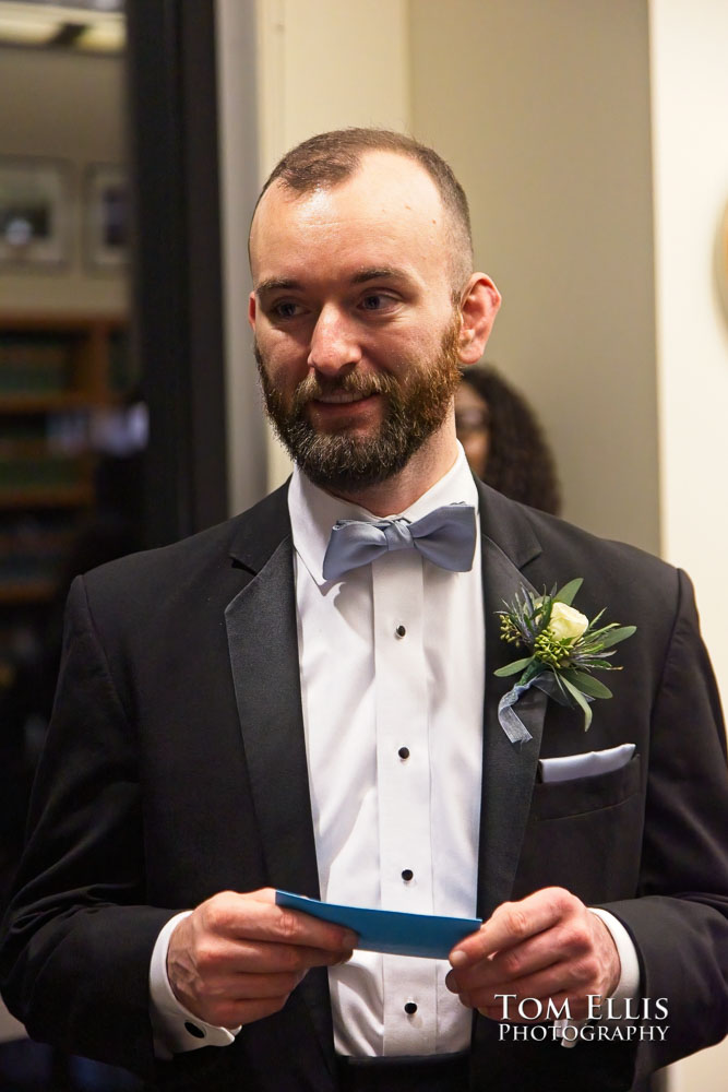 Destiny and Myles had an elopement wedding at the Seattle Courthouse. Tom Ellis Photography, Seattle elopement photographer