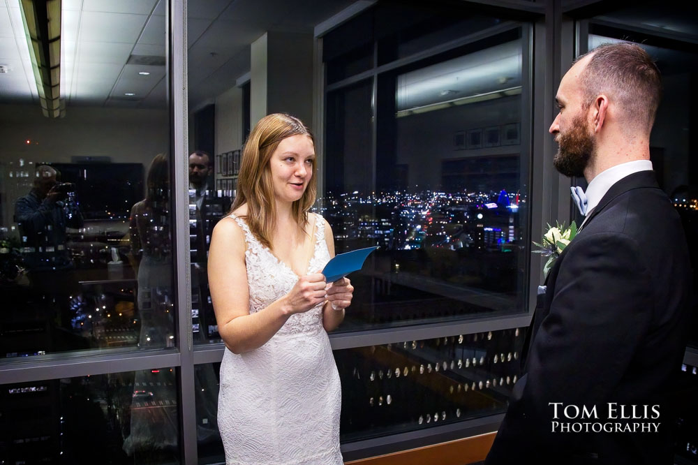 Destiny and Myles had an elopement wedding at the Seattle Courthouse. Tom Ellis Photography, Seattle elopement photographer