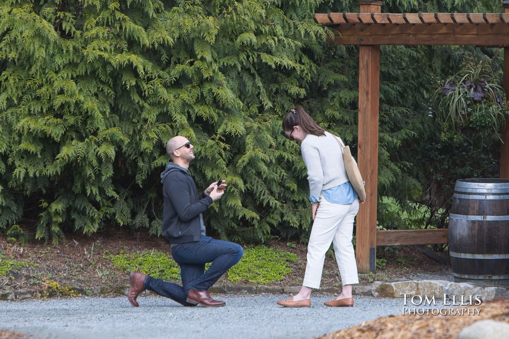 Seattle Area Surprise Wedding Proposal at Willows Lodge