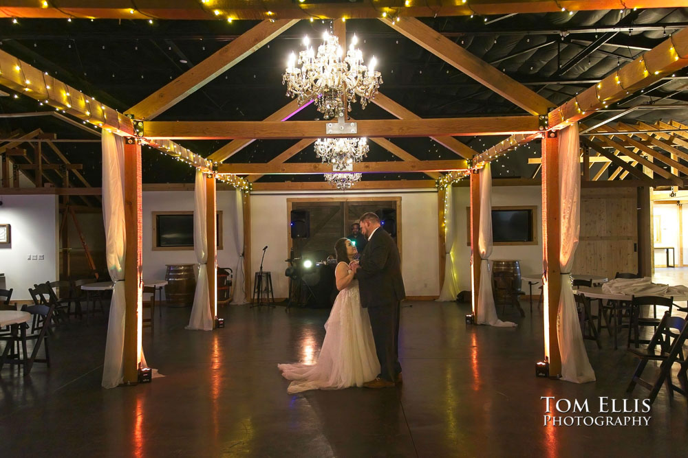Jennifer and Jay have their First Dance during their wedding reception at Liljebeck Farm