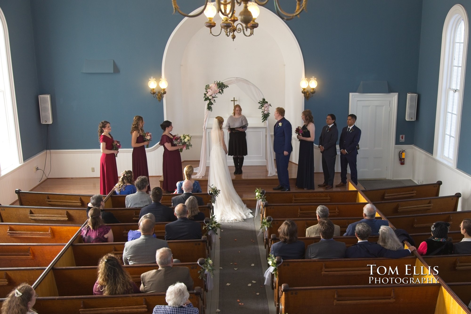 Nik and Brian weere married at St Paul's Church in Port Gamble. Tom Ellis Photography, Destination Wedding Photographer