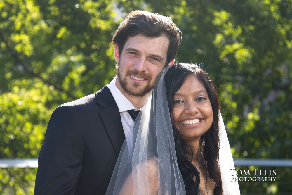 Rashmi and Sebastien had an elopement wedding ceremony at the King County Courthouse in Seattle. 