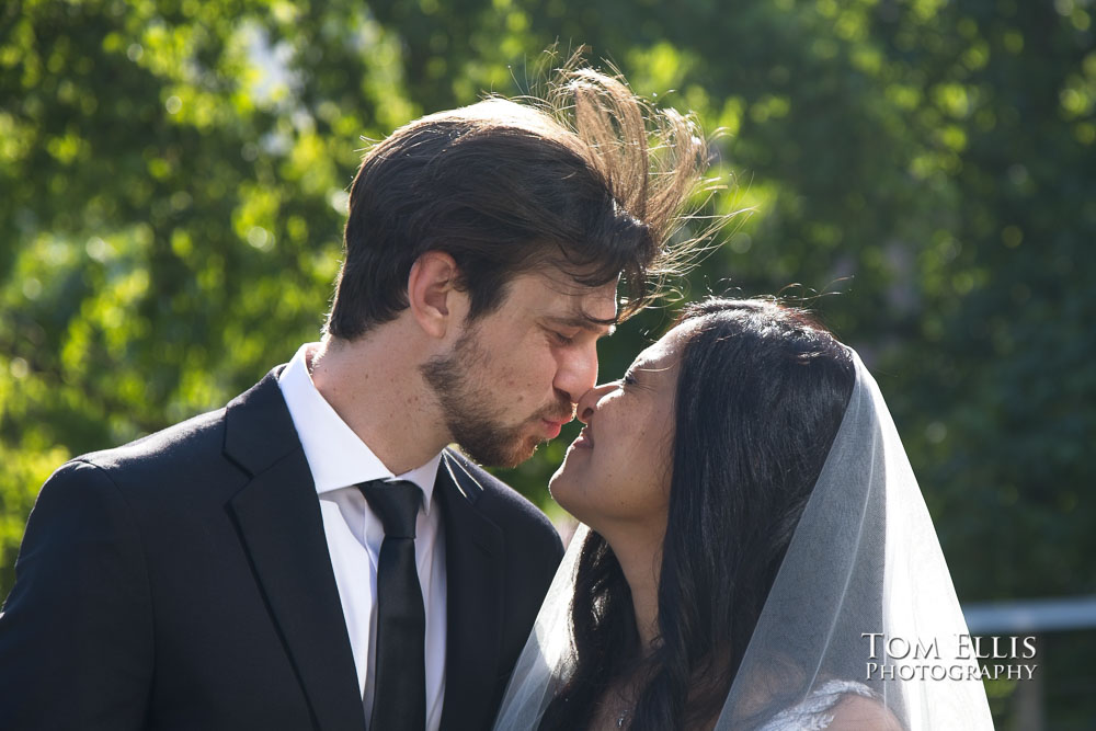 Rashmi and Sebastien had an elopement wedding ceremony at the King County Courthouse in Seattle. 