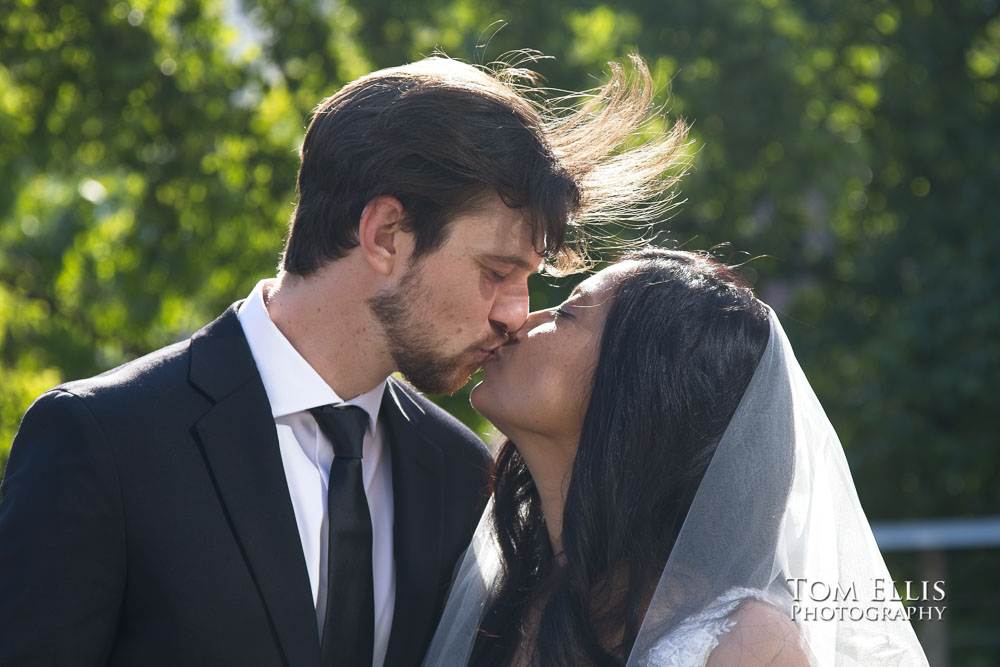 Rashmi and Sebastien had an elopement wedding ceremony at the King County Courthouse in Seattle. 