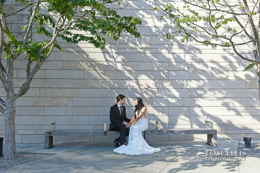 Rashmi and Sebastien had an elopement wedding ceremony at the King County Courthouse in Seattle. 