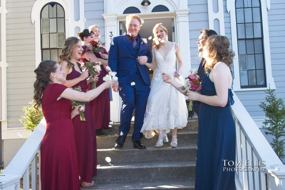 Nik and Brian were married at St Paul's chapel in Port Gamble, WA. Tom Ellis Photography, destination wedding photographer