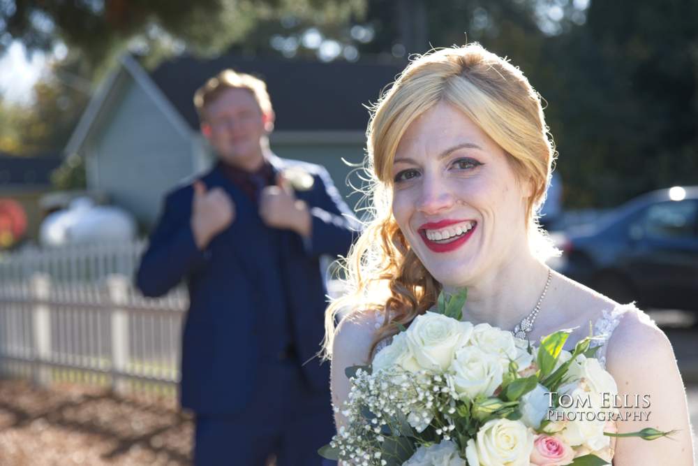 Nik and Brian were married at St Paul's chapel in Port Gamble, WA. Tom Ellis Photography, destination wedding photographer