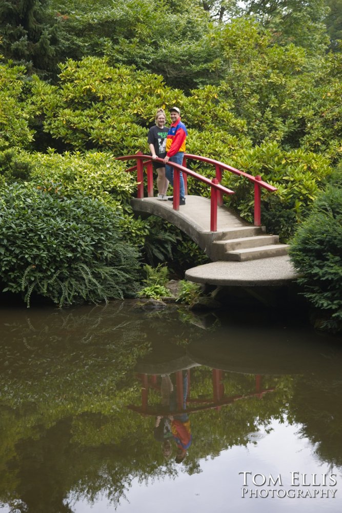 Sam's marriage proposal to Kristin in the Kubota Garden. Tom Ellis Photography, Seattl
