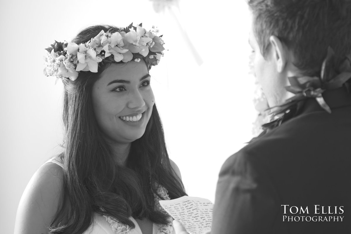 Fernanda and Noah had a wonderful small wedding ceremony. Tom Ellis Photography, Seattle wedding photographer