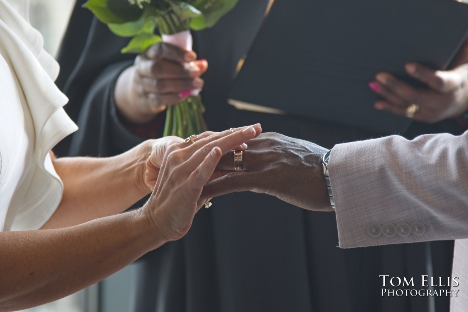 Tayna and Jerry had a Solstice Elopement Wedding at the Seattle Courthouse. Tom Ellis Photography, Seattle wedding photographer