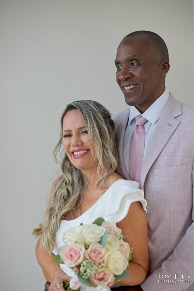 Tayna and Jerry had a Solstice elopement wedding at the Seattle Municipal Courthouse. Tom Ellis Photography, Seattle wedding and elopement photographer