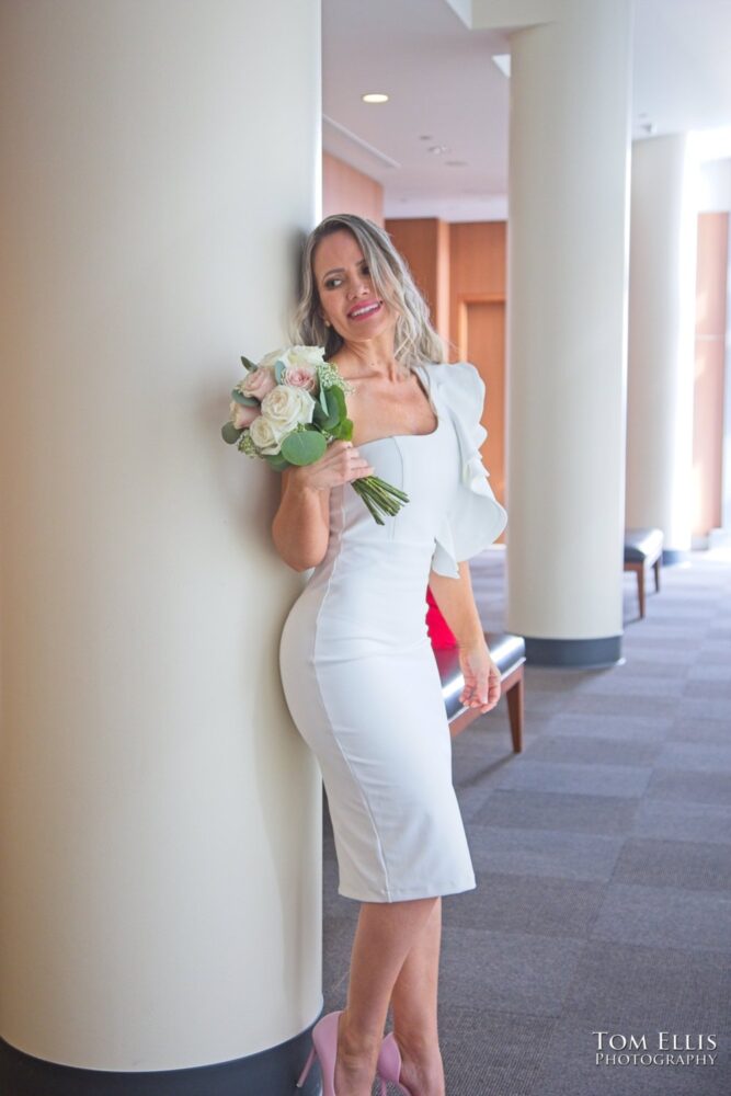 Tayna and Jerry had a Solstice elopement wedding at the Seattle Municipal Courthouse. Tom Ellis Photography, Seattle wedding and elopement photographer
