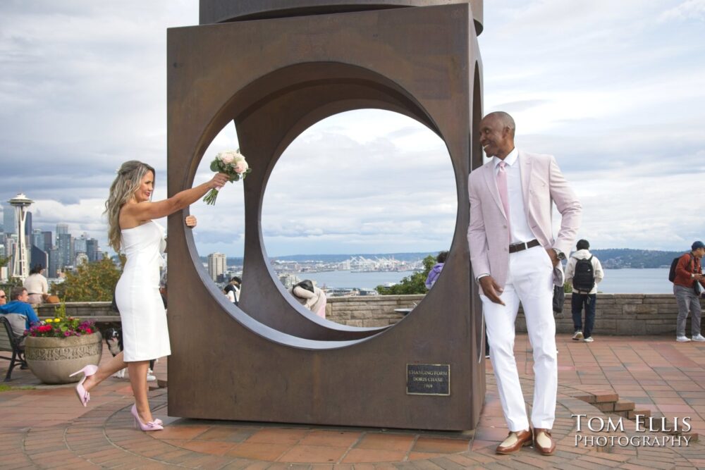 Tayna and Jerry had a Solstice elopement wedding at the Seattle Municipal Courthouse. Tom Ellis Photography, Seattle wedding and elopement photographer