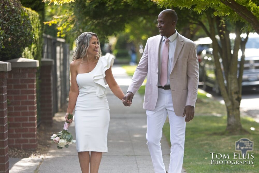Tayna and Jerry had a Solstice elopement wedding at the Seattle Municipal Courthouse. Tom Ellis Photography, Seattle wedding and elopement photographer
