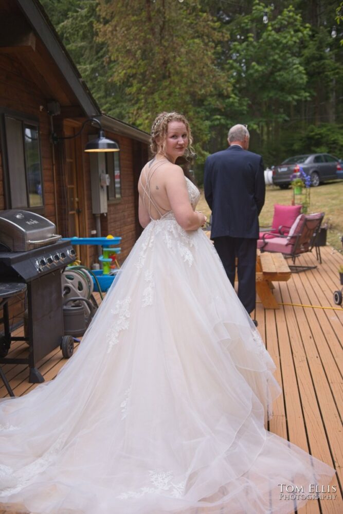 Wonderful Second Generation Destination Solstice Wedding. Courtney and Ian had a destination wedding at a beautiful location in the woods on Whidbey Island. Tom Ellis Photography, destination wedding photographer