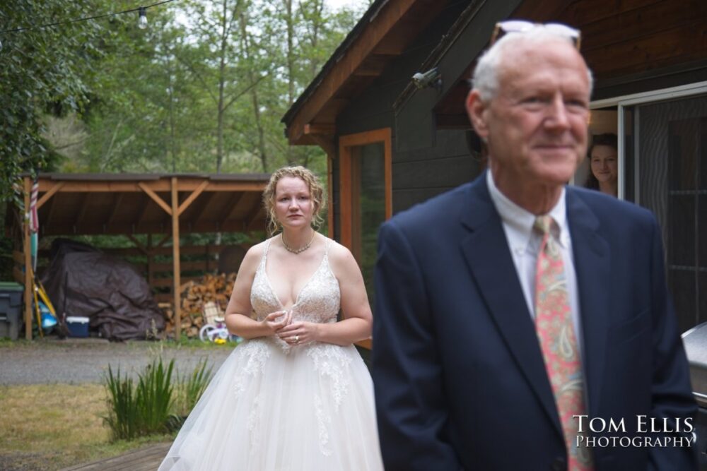 Wonderful Second Generation Destination Solstice Wedding. Courtney and Ian had a destination wedding at a beautiful location in the woods on Whidbey Island. Tom Ellis Photography, destination wedding photographer