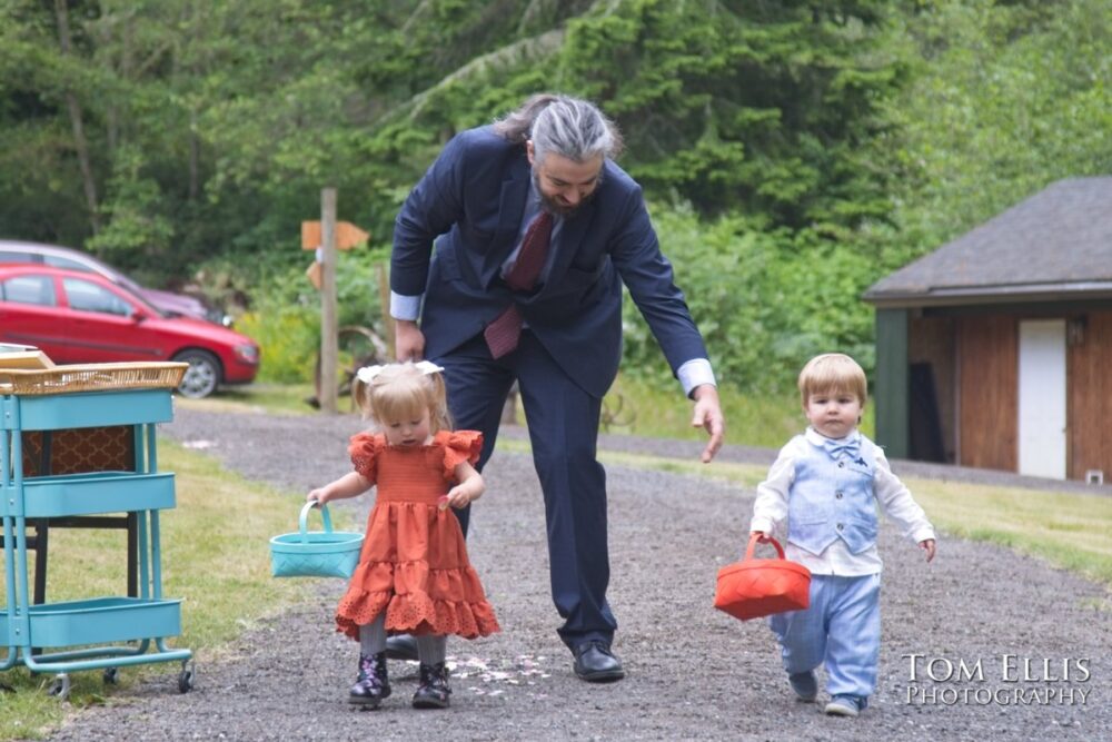 Wonderful Second Generation Destination Solstice Wedding. Courtney and Ian had a destination wedding at a beautiful location in the woods on Whidbey Island. Tom Ellis Photography, destination wedding photographer