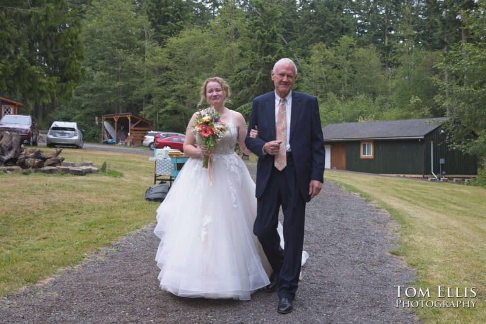Wonderful Second Generation Destination Solstice Wedding. Courtney and Ian had a destination wedding at a beautiful location in the woods on Whidbey Island. Tom Ellis Photography, destination wedding photographer