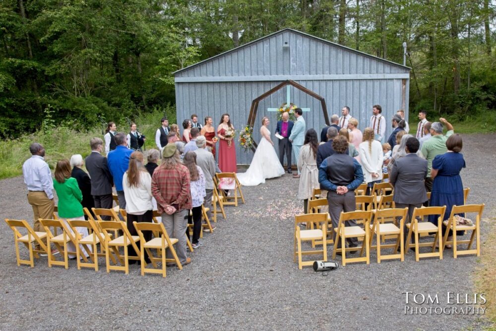 Wonderful Second Generation Destination Solstice Wedding. Courtney and Ian had a destination wedding at a beautiful location in the woods on Whidbey Island. Tom Ellis Photography, destination wedding photographer