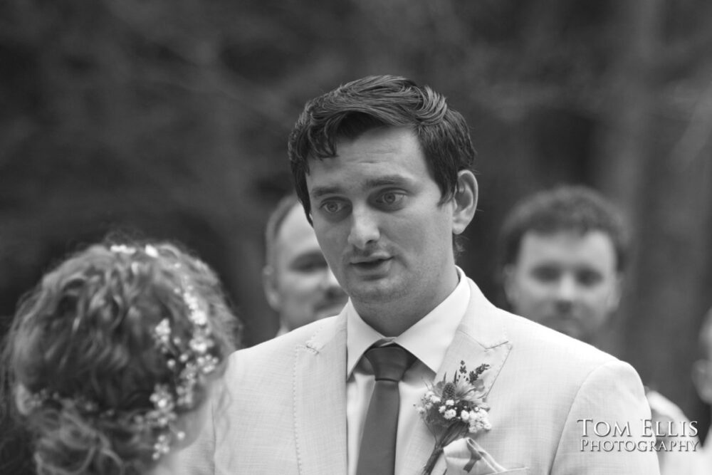 Wonderful Second Generation Destination Solstice Wedding. Courtney and Ian had a destination wedding at a beautiful location in the woods on Whidbey Island. Tom Ellis Photography, destination wedding photographer