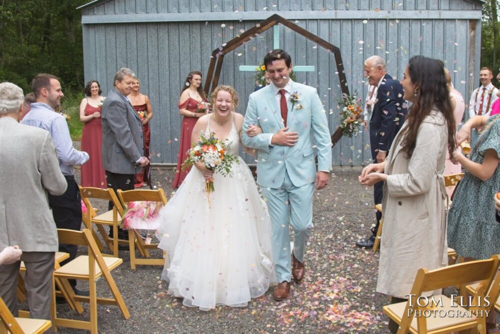 Wonderful Second Generation Destination Solstice Wedding. Courtney and Ian had a destination wedding at a beautiful location in the woods on Whidbey Island. Tom Ellis Photography, destination wedding photographer