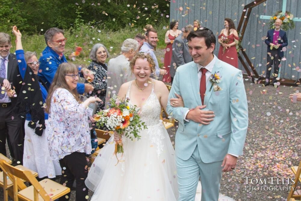 Wonderful Second Generation Destination Solstice Wedding. Courtney and Ian had a destination wedding at a beautiful location in the woods on Whidbey Island. Tom Ellis Photography, destination wedding photographer