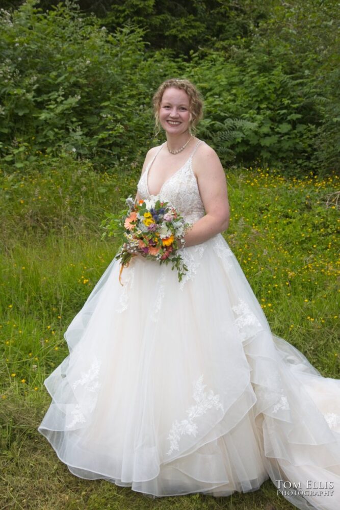 Wonderful Second Generation Destination Solstice Wedding. Courtney and Ian had a destination wedding at a beautiful location in the woods on Whidbey Island. Tom Ellis Photography, destination wedding photographer