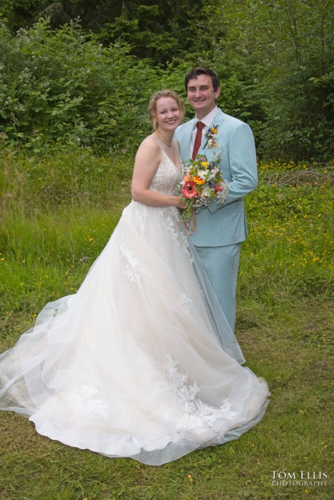 Wonderful Second Generation Destination Solstice Wedding. Courtney and Ian had a destination wedding at a beautiful location in the woods on Whidbey Island. Tom Ellis Photography, destination wedding photographer