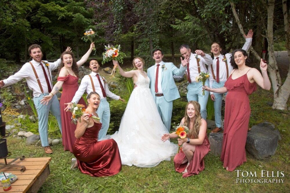 Wonderful Second Generation Destination Solstice Wedding. Courtney and Ian had a destination wedding at a beautiful location in the woods on Whidbey Island. Tom Ellis Photography, destination wedding photographer