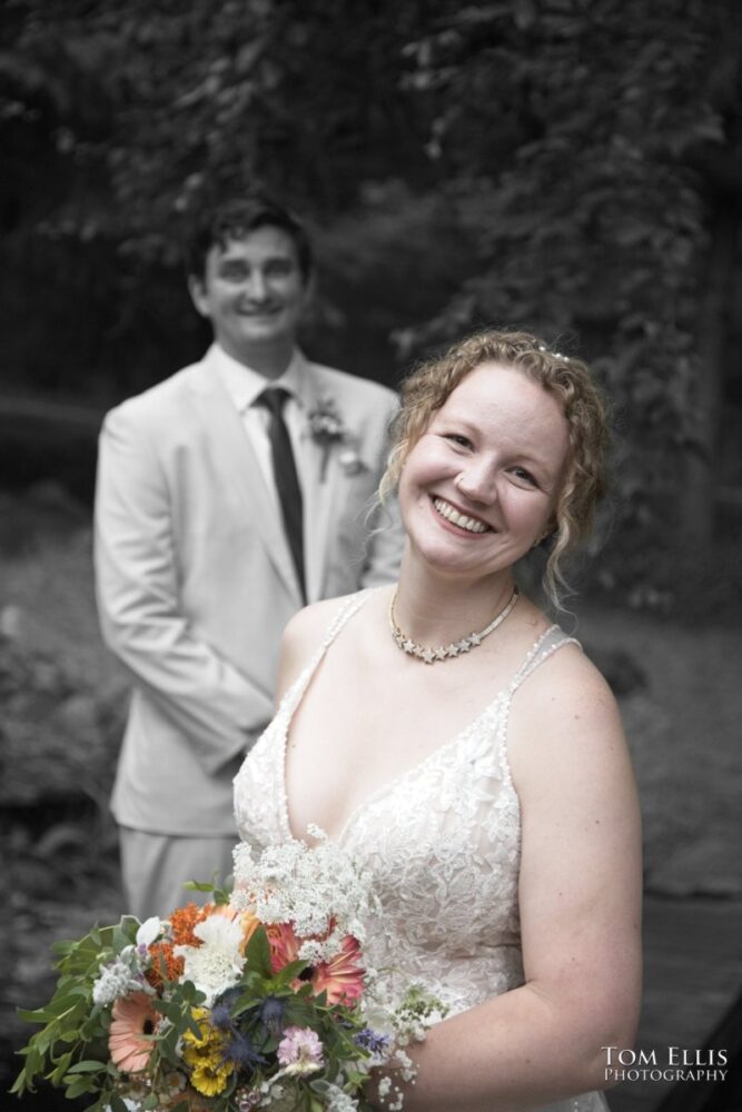 Wonderful Second Generation Destination Solstice Wedding. Courtney and Ian had a destination wedding at a beautiful location in the woods on Whidbey Island. Tom Ellis Photography, destination wedding photographer