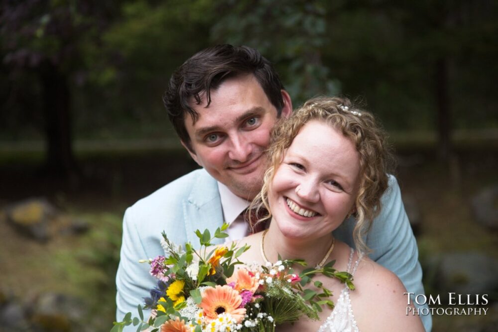Wonderful Second Generation Destination Solstice Wedding. Courtney and Ian had a destination wedding at a beautiful location in the woods on Whidbey Island. Tom Ellis Photography, destination wedding photographer