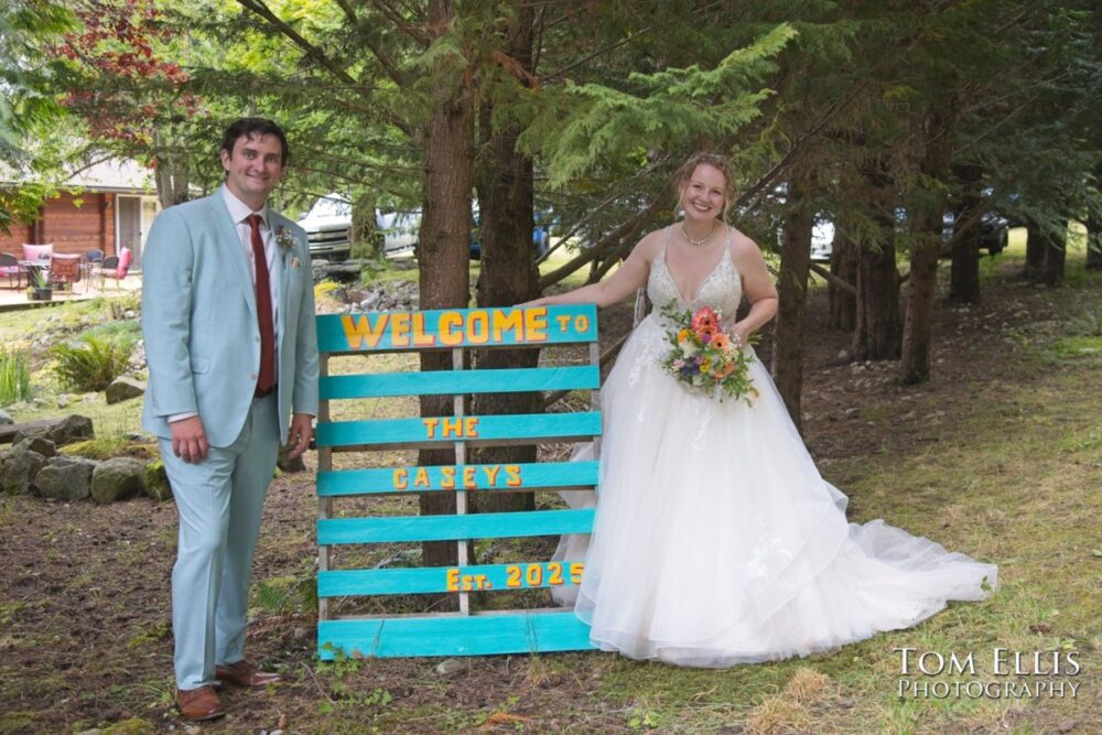 Wonderful Second Generation Destination Solstice Wedding. Courtney and Ian had a destination wedding at a beautiful location in the woods on Whidbey Island. Tom Ellis Photography, destination wedding photographer